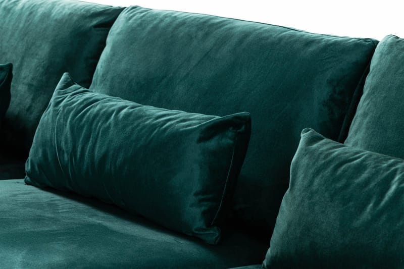 Copenhagen 4-sits Vänstervänd L-formad Divansoffa i Sammet - Grön - Möbler - Vardagsrum - Soffor - Divansoffa & schäslong