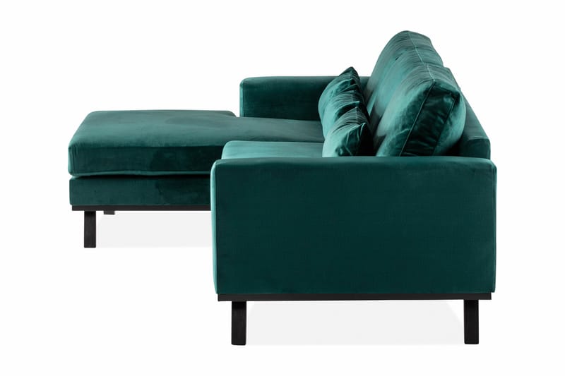 Copenhagen 4-sits Vänstervänd L-formad Divansoffa i Sammet - Grön - Möbler - Vardagsrum - Soffor - Divansoffa & schäslong