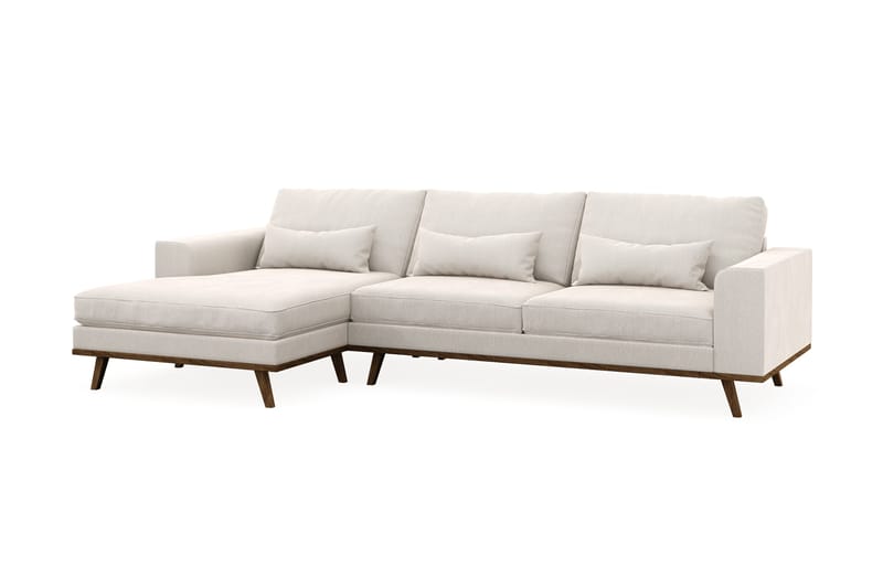 Copenhagen 4-sits Vänstervänd L-formad Divansoffa i Sammet - Krämvit - Möbler - Vardagsrum - Soffor - Divansoffa & schäslong