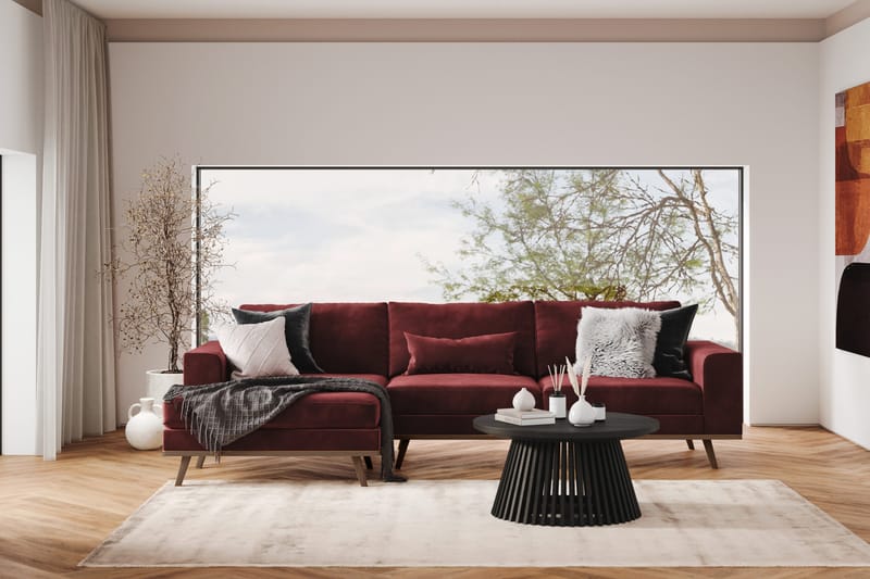 Copenhagen 4-sits Vänstervänd L-formad Divansoffa i Sammet - Lila - Möbler - Vardagsrum - Soffor - Divansoffa & schäslong