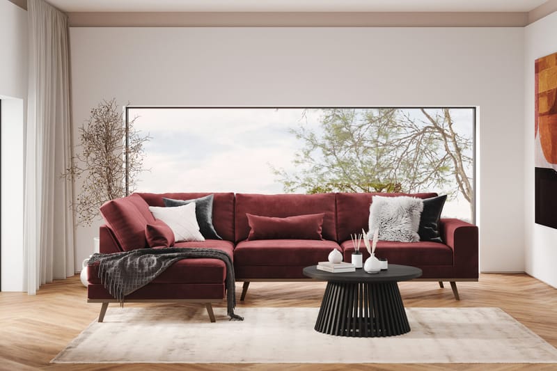 Copenhagen 4-sits Vänstervänd L-formad Divansoffa i Sammet - Lila - Möbler - Vardagsrum - Soffor - Divansoffa & schäslong