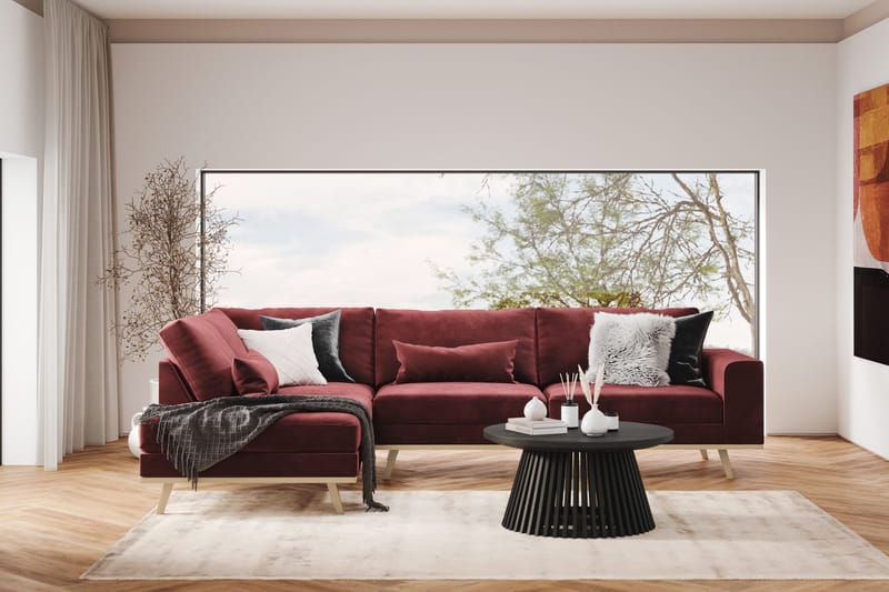 Copenhagen 4-sits Vänstervänd L-formad Divansoffa i Sammet - Lila - M öbler - Vardagsrum - Soffor - Divansoffa & schäslong