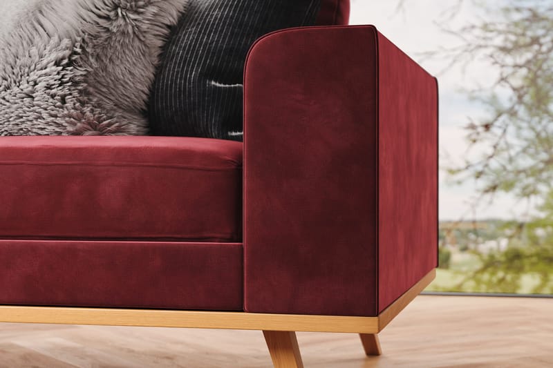 Copenhagen 4-sits Vänstervänd L-formad Divansoffa i Sammet - Lila - Möbler - Vardagsrum - Soffor - Divansoffa & schäslong