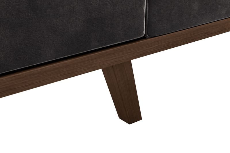 Copenhagen 4-sits Vänstervänd L-formad Divansoffa i Sammet - Mörkgrå - Möbler - Vardagsrum - Soffor - Divansoffa & schäslong