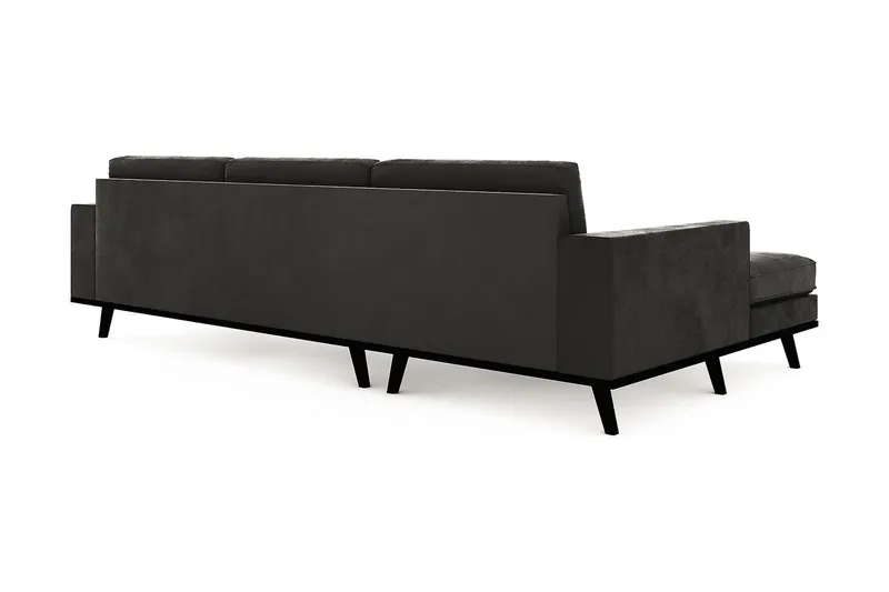 Copenhagen 4-sits Vänstervänd L-formad Divansoffa i Sammet - Mörkgrå - Möbler - Vardagsrum - Soffor - Divansoffa & schäslong