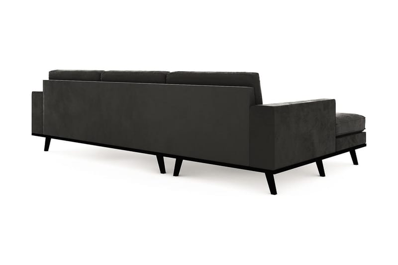 Copenhagen 4-sits Vänstervänd L-formad Divansoffa i Sammet - Mörkgrå - Möbler - Vardagsrum - Soffor - Divansoffa & schäslong