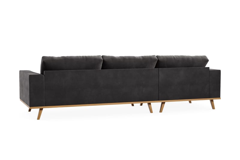 Copenhagen 4-sits Vänstervänd L-formad Divansoffa i Sammet - Mörkgrå - Möbler - Vardagsrum - Soffor - Divansoffa & schäslong
