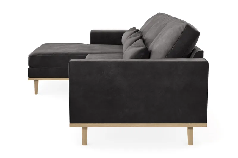 Copenhagen 4-sits Vänstervänd L-formad Divansoffa i Sammet - Mörkgrå - Möbler - Vardagsrum - Soffor - Divansoffa & schäslong