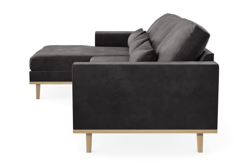 Copenhagen 4-sits Vänstervänd L-formad Divansoffa i Sammet - Mörkgrå - Möbler - Vardagsrum - Soffor - Divansoffa & schäslong