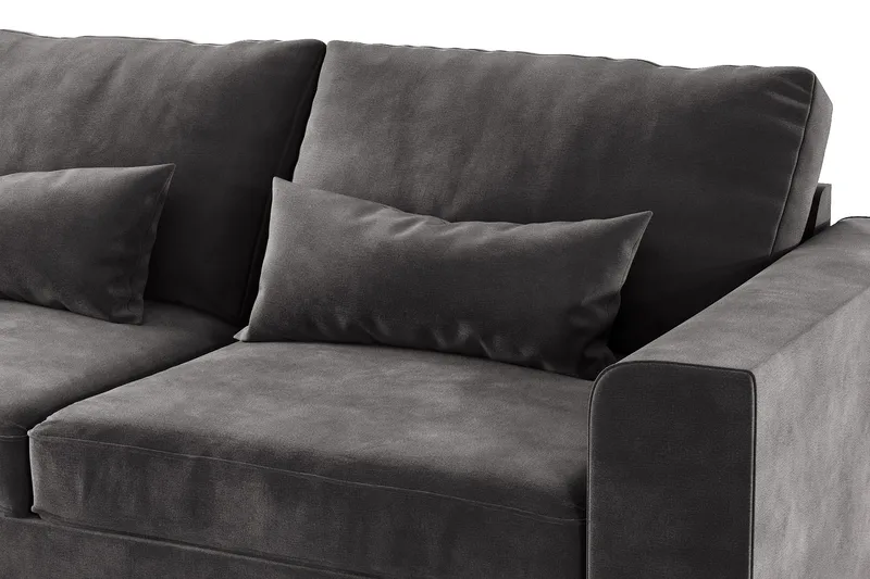 Copenhagen 4-sits Vänstervänd L-formad Divansoffa i Sammet - Mörkgrå - Möbler - Vardagsrum - Soffor - Divansoffa & schäslong