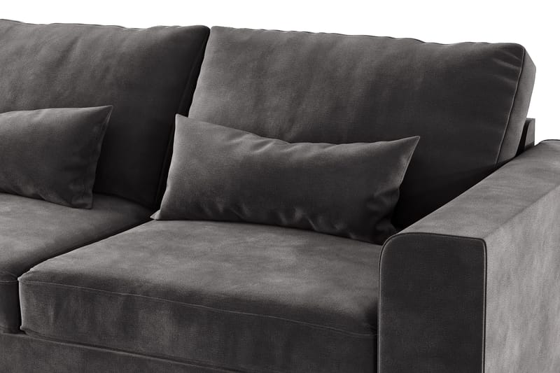 Copenhagen 4-sits Vänstervänd L-formad Divansoffa i Sammet - Mörkgrå - Möbler - Vardagsrum - Soffor - Divansoffa & schäslong