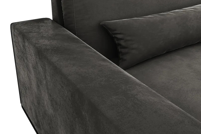 Copenhagen 4-sits Vänstervänd L-formad Divansoffa i Sammet - Mörkgrå - Möbler - Vardagsrum - Soffor - Divansoffa & schäslong