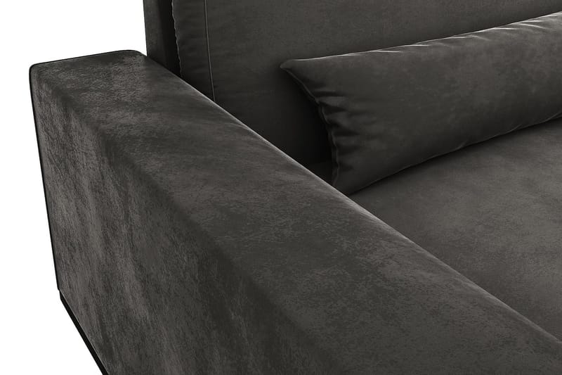 Copenhagen 4-sits Vänstervänd L-formad Divansoffa i Sammet - Mörkgrå - Möbler - Vardagsrum - Soffor - Divansoffa & schäslong