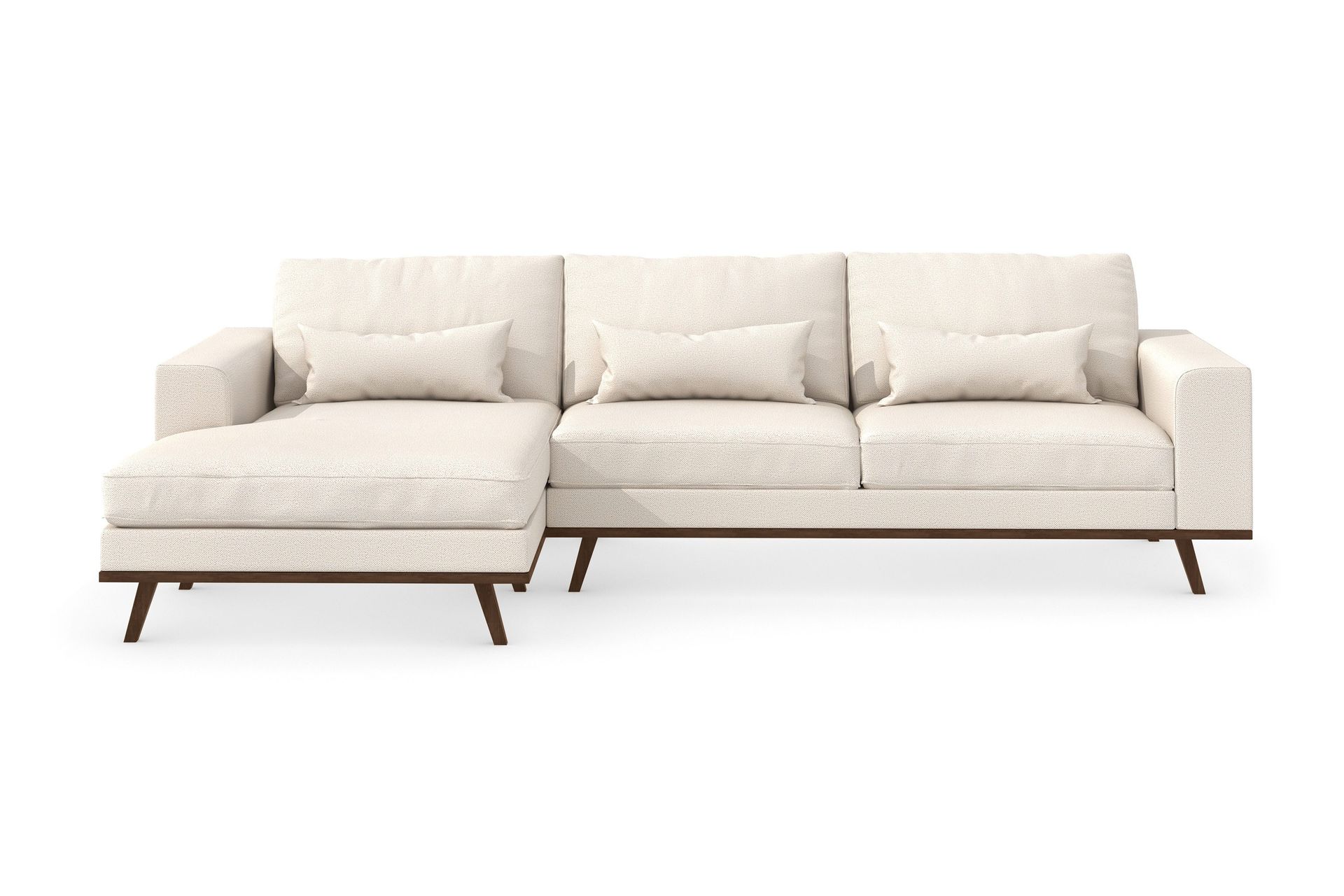 copenhagen 4-sits vänstervänd l-formad divansoffa i tyg - beige