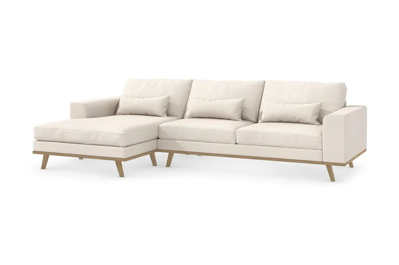 Copenhagen 4-sits Vänstervänd L-formad Divansoffa i Tyg - Beige - Möbler - Vardagsrum - Soffor - Divansoffa & schäslong