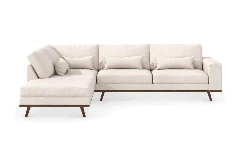 Copenhagen 4-sits Vänstervänd L-formad Divansoffa i Tyg - Beige - Möbler - Vardagsrum - Soffor - Divansoffa & schäslong