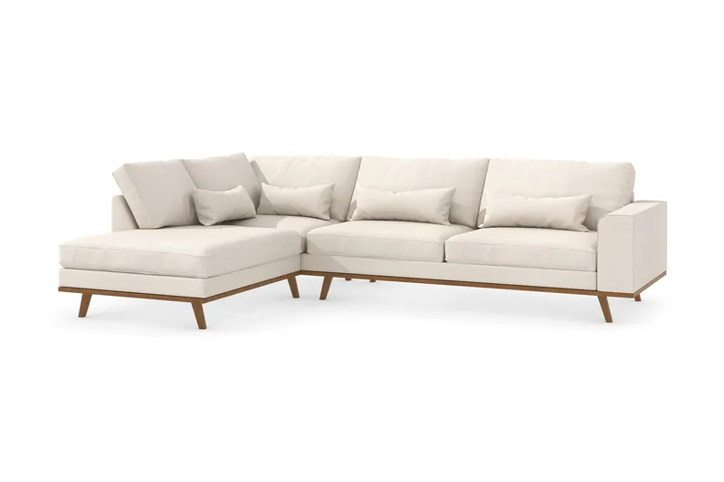 Copenhagen 4-sits Vänstervänd L-formad Divansoffa i Tyg - Beige - Möbler - Vardagsrum - Soffor - Divansoffa & schäslong