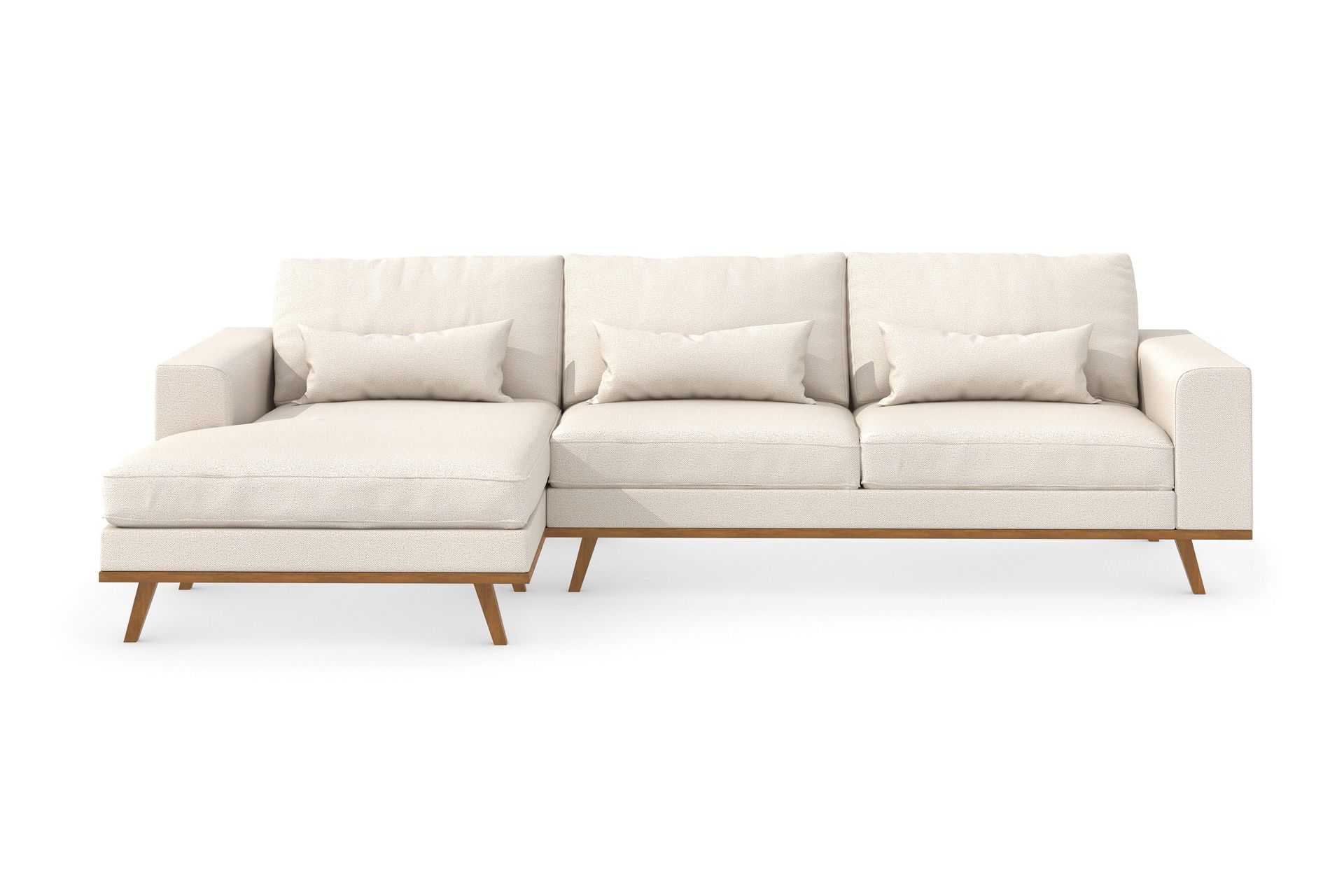 copenhagen 4-sits vänstervänd l-formad divansoffa i tyg - beige