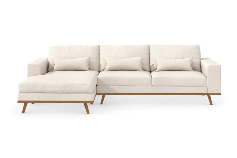 Copenhagen 4-sits Vänstervänd L-formad Divansoffa i Tyg - Beige - Möbler - Vardagsrum - Soffor - Divansoffa & schäslong