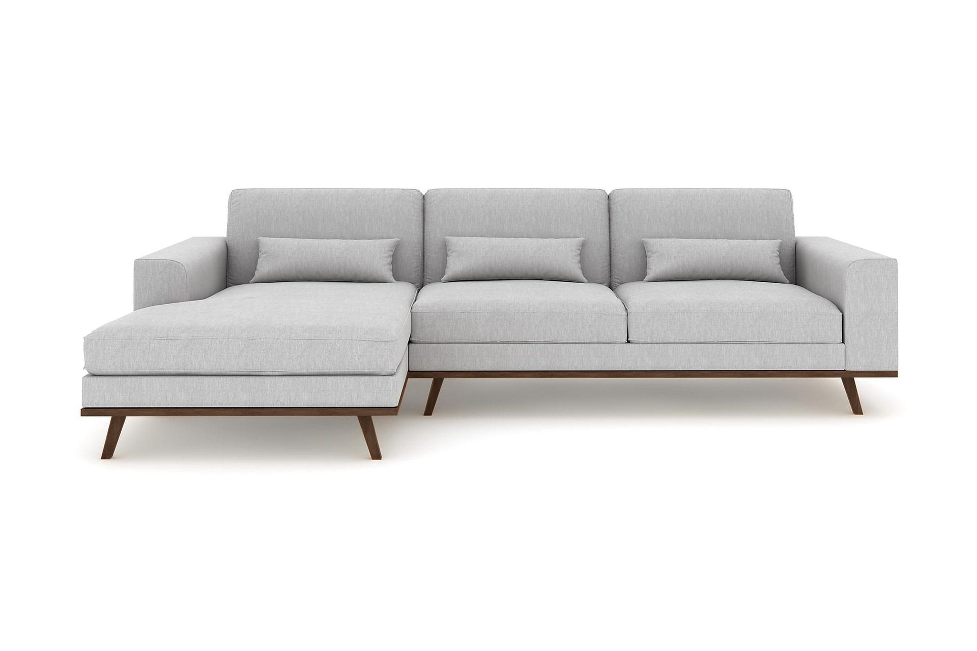 copenhagen 4-sits vänstervänd l-formad divansoffa i tyg - grå