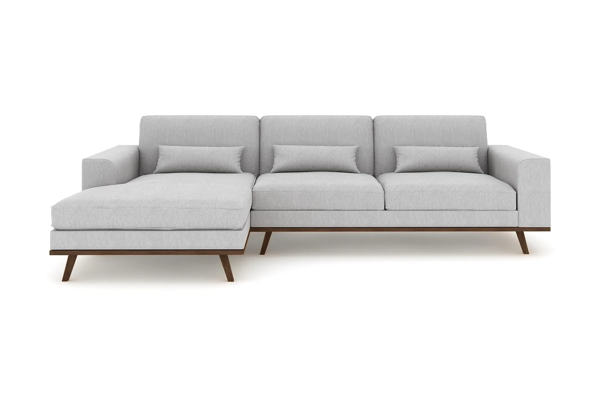 Copenhagen 4-sits V&auml;nsterv&auml;nd L-formad Divansoffa i Tyg - Gr&aring;