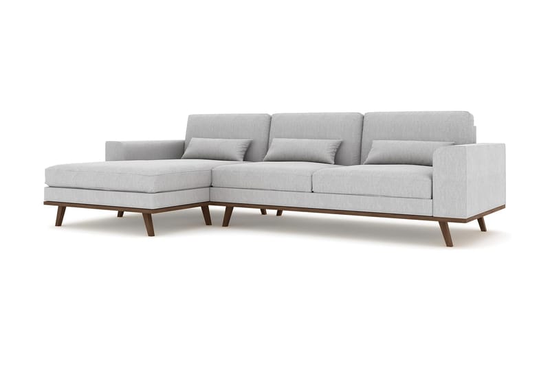 Copenhagen 4-sits Vänstervänd L-formad Divansoffa i Tyg - Grå - Möbler - Vardagsrum - Soffor - Divansoffa & schäslong