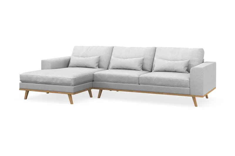 Copenhagen 4-sits Vänstervänd L-formad Divansoffa i Tyg - Ljusgrå - Möbler - Vardagsrum - Soffor - Divansoffa & schäslong