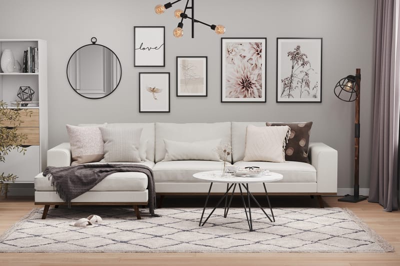 Copenhagen 4-sits Vänstervänd L-formad Divansoffa i Tyg - Ljusgrå - Möbler - Vardagsrum - Soffor - Divansoffa & schäslong