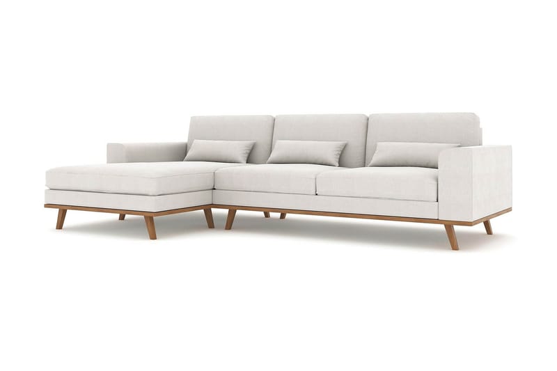 Copenhagen 4-sits Vänstervänd L-formad Divansoffa i Tyg - Ljusgrå - Möbler - Vardagsrum - Soffor - Divansoffa & schäslong