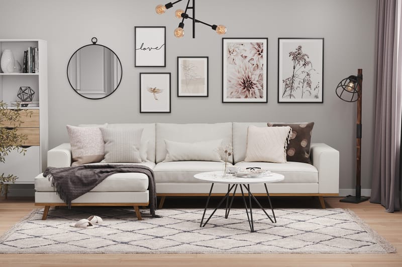 Copenhagen 4-sits Vänstervänd L-formad Divansoffa i Tyg - Ljusgrå - Möbler - Vardagsrum - Soffor - Divansoffa & schäslong