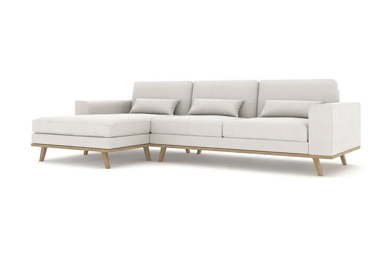 Copenhagen 4-sits Vänstervänd L-formad Divansoffa i Tyg - Ljusgrå - Möbler - Vardagsrum - Soffor - Divansoffa & schäslong