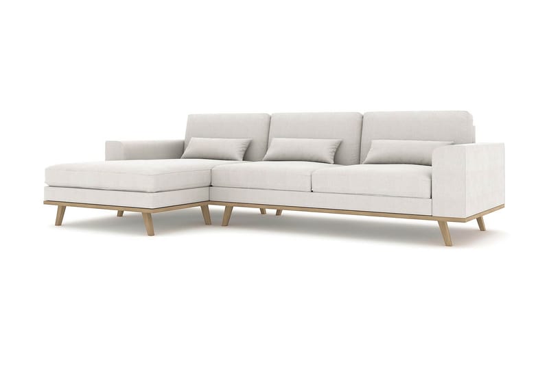 Copenhagen 4-sits Vänstervänd L-formad Divansoffa i Tyg - Ljusgrå - Möbler - Vardagsrum - Soffor - Divansoffa & schäslong