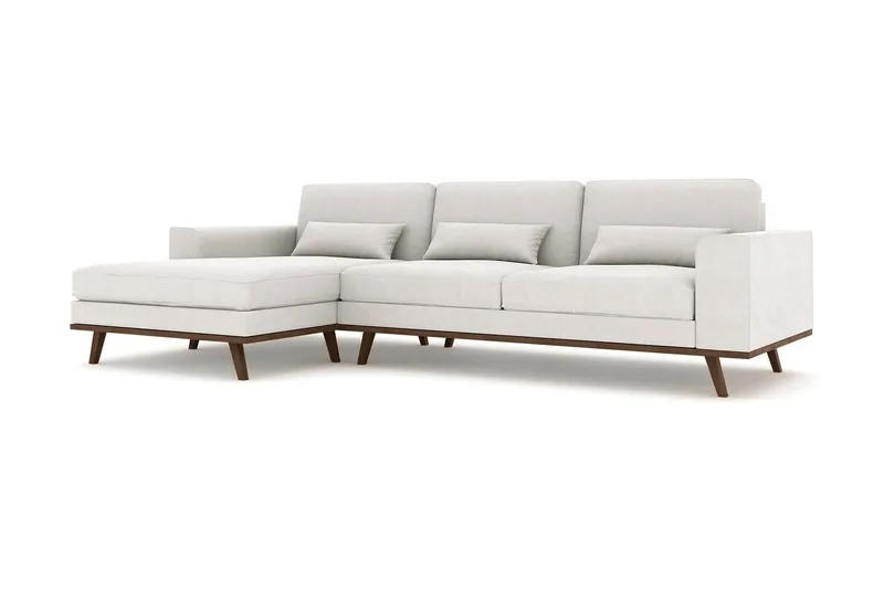 Copenhagen 4-sits Vänstervänd L-formad Divansoffa i Tyg - Ljusgrå - Möbler - Vardagsrum - Soffor - Divansoffa & schäslong