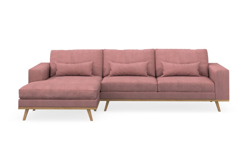 Copenhagen 4-sits Vänstervänd L-formad Divansoffa i Tyg - Rosa - Möbler - Vardagsrum - Soffor - Divansoffa & schäslong