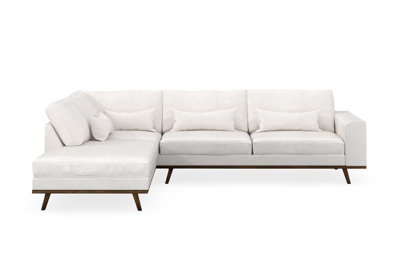 Copenhagen 4-sits Vänstervänd L-formad Schäslongsoffa i Bouclé - Vit - Möbler - Vardagsrum - Soffor - Divansoffa & schäslong