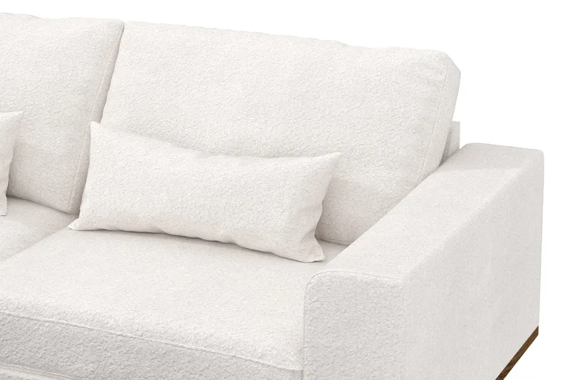Copenhagen 4-sits Vänstervänd L-formad Schäslongsoffa i Bouclé - Vit - Möbler - Vardagsrum - Soffor - Divansoffa & schäslong
