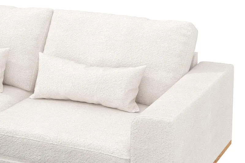 Copenhagen 4-sits Vänstervänd L-formad Schäslongsoffa i Bouclé - Vit - Möbler - Vardagsrum - Soffor - Divansoffa & schäslong