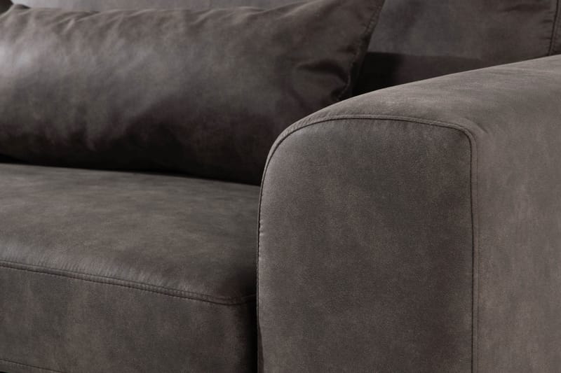 Copenhagen 4-sits Vänstervänd L-formad Schäslongsoffa i Konstläder - Mörkgrå - Möbler - Vardagsrum - Soffor - Divansoffa & schäslong