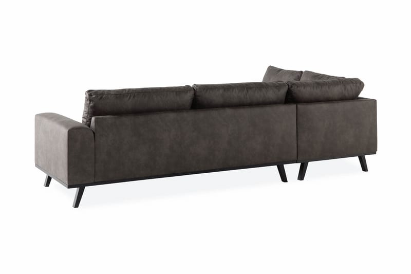 Copenhagen 4-sits Vänstervänd L-formad Schäslongsoffa i Konstläder - Mörkgrå - Möbler - Vardagsrum - Soffor - Divansoffa & schäslong