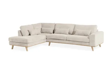 Copenhagen 4-sits Vänstervänd L-formad Schäslongsoffa i Manchester - Beige - Möbler - Vardagsrum - Soffor - Divansoffa & schäslong