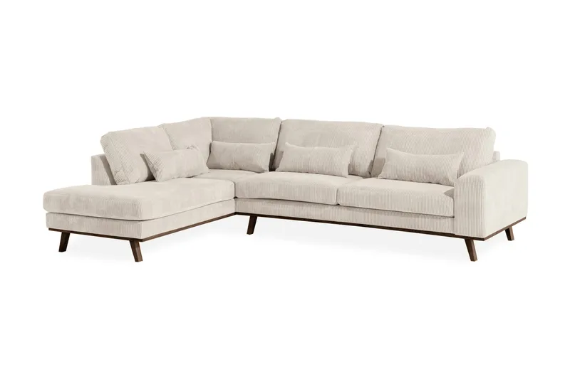 Copenhagen 4-sits Vänstervänd L-formad Schäslongsoffa i Manchester - Beige - Möbler - Vardagsrum - Soffor - Divansoffa & schäslong