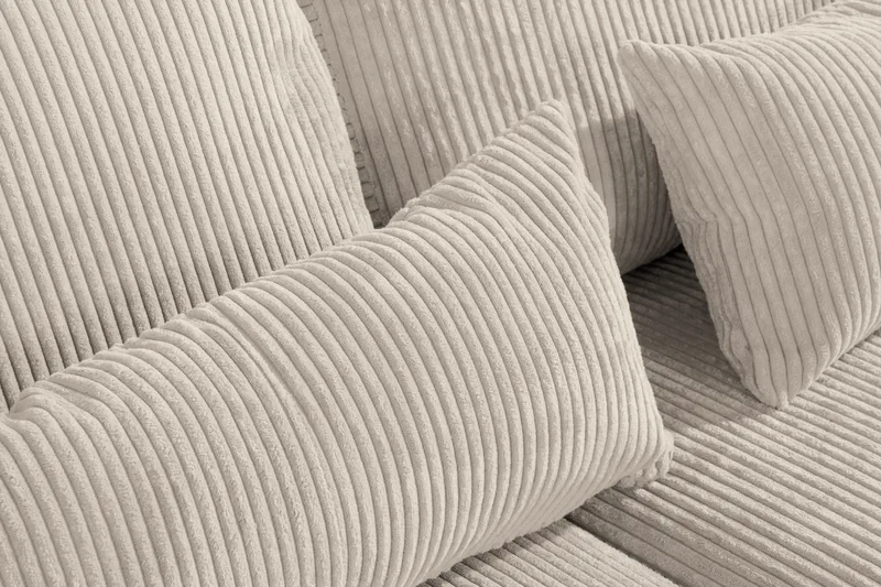 Copenhagen 4-sits Vänstervänd L-formad Schäslongsoffa i Manchester - Beige - Möbler - Vardagsrum - Soffor - Divansoffa & schäslong