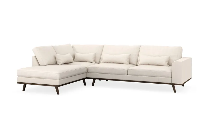 Copenhagen 4-sits Vänstervänd L-formad Schäslongsoffa i Manchester - Beige - Möbler - Vardagsrum - Soffor - Divansoffa & schäslong