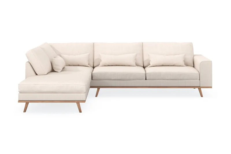 Copenhagen 4-sits Vänstervänd L-formad Schäslongsoffa i Manchester - Beige - Möbler - Vardagsrum - Soffor - Divansoffa & schäslong