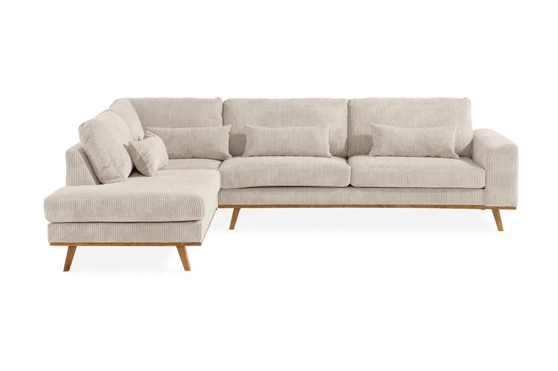Copenhagen 4-sits Vänstervänd L-formad Schäslongsoffa i Manchester - Beige - Möbler - Vardagsrum - Soffor - Divansoffa & schäslong
