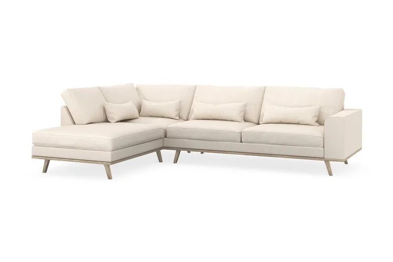 Copenhagen 4-sits Vänstervänd L-formad Schäslongsoffa i Manchester - Beige - Möbler - Vardagsrum - Soffor - Divansoffa & schäslong