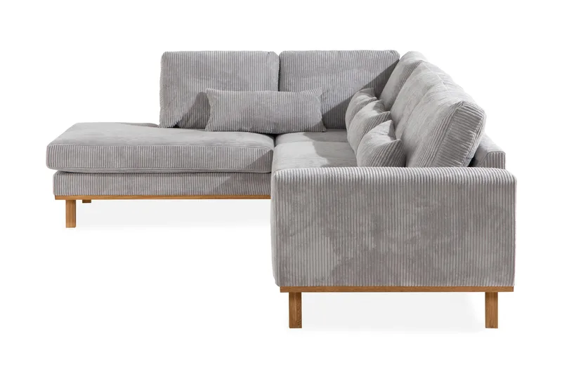 Copenhagen 4-sits Vänstervänd L-formad Schäslongsoffa i Manchester - Ljusgrå - Möbler - Vardagsrum - Soffor - Divansoffa & schäslong