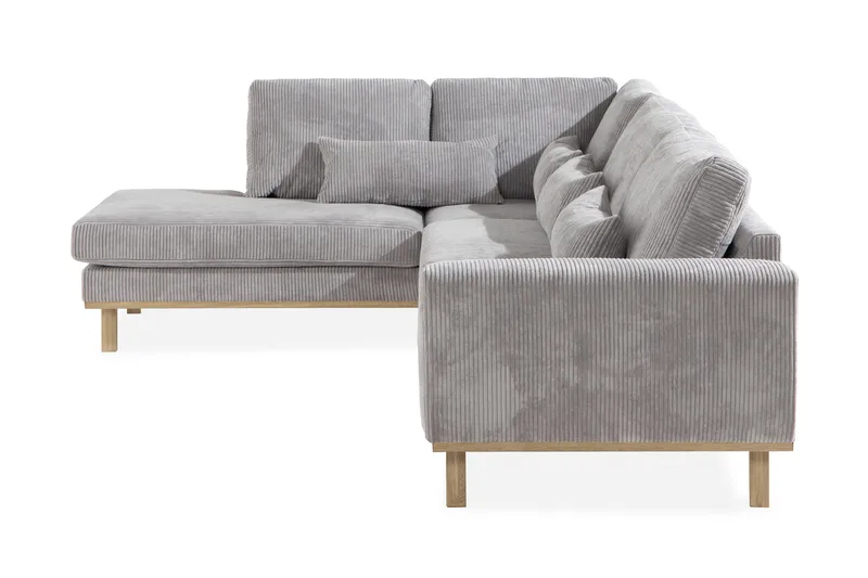 Copenhagen 4-sits Vänstervänd L-formad Schäslongsoffa i Manchester - Ljusgrå - Möbler - Vardagsrum - Soffor - Divansoffa & schäslong