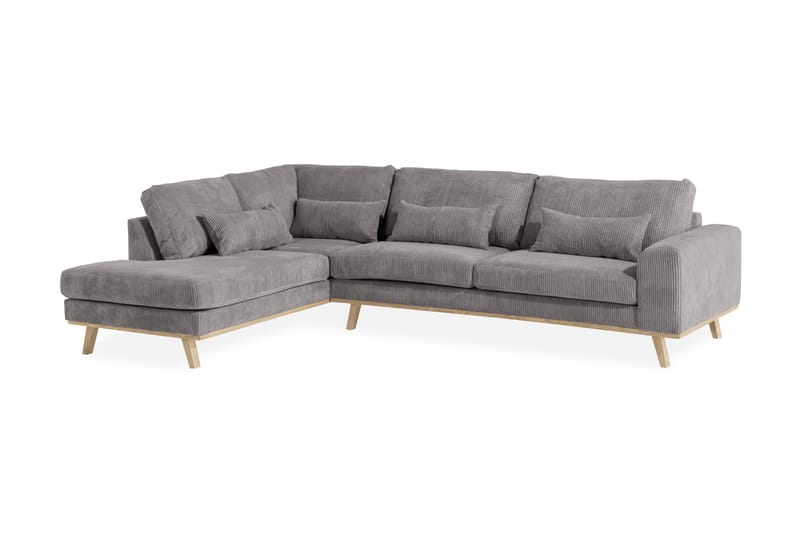 Copenhagen 4-sits Vänstervänd L-formad Schäslongsoffa i Manchester - Mörkgrå - Möbler - Vardagsrum - Soffor - Divansoffa & schäslong