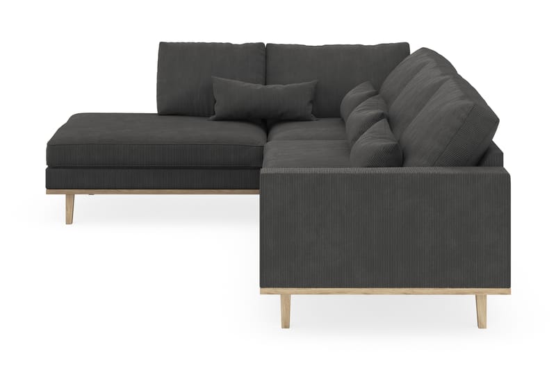 Copenhagen 4-sits Vänstervänd L-formad Schäslongsoffa i Manchester - Mörkgrå - Möbler - Vardagsrum - Soffor - Divansoffa & schäslong
